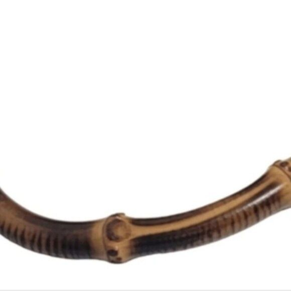 💙GUCCI Black nylon fabric bamboo top handle satchel bag. - Picture 5 of 11